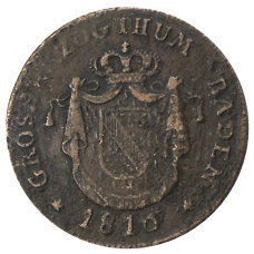 Монета 1 крейцер 1816 года Германские государства — Баден (реверс)