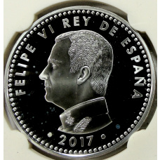 Монета 10 евро 2017 года Испания «Чемпионат мира по футболу 2018, Россия» (в слабе) (реверс)