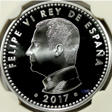 Монета 10 евро 2017 года Испания «Чемпионат мира по футболу 2018, Россия» (в слабе) (реверс)