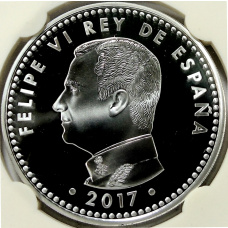 Монета 10 евро 2017 года Испания «Чемпионат мира по футболу 2018, Россия» (в слабе) (реверс)