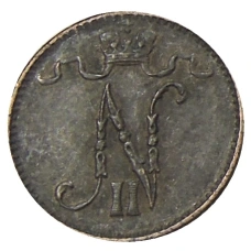 Монета 1 пенни 1911 года Русская Финляндия (реверс)