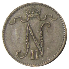 Монета 1 пенни 1914 года Русская Финляндия (реверс)
