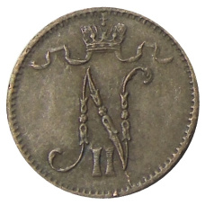 Монета 1 пенни 1916 года Русская Финляндия (реверс)