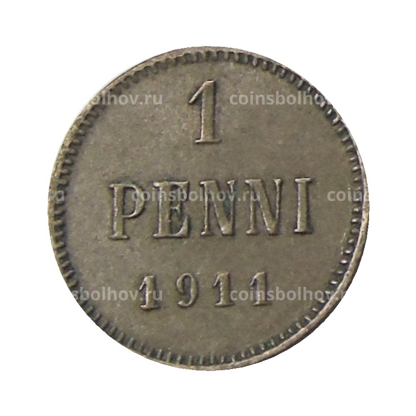 Монета 1 пенни 1911 года Русская Финляндия