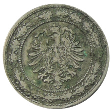 Монета 20 пфеннигов 1887 года A Германия (реверс)