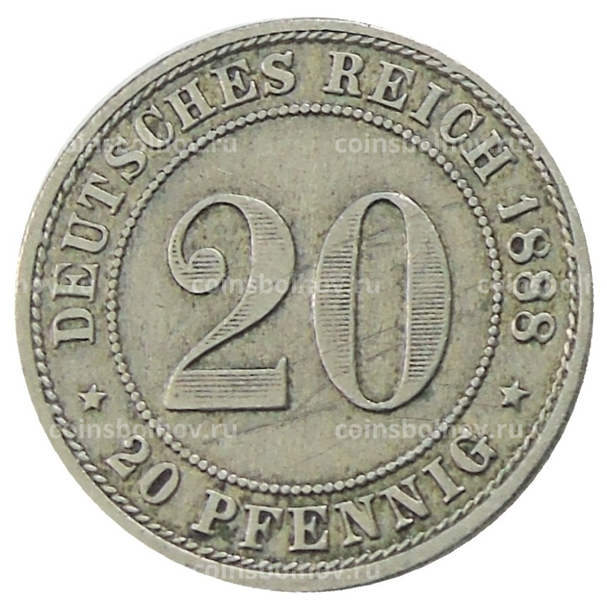 Монета 20 пфеннигов 1888 года G Германия