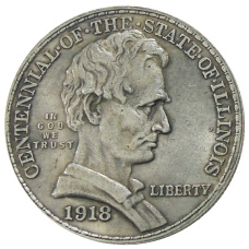 1/2 доллара (50 центов)1918 года «100 лет штату Иллинойс» США — Копия (аверс)