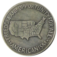 1/2 доллара (50 центов) 1952 года «Джордж Вашингтон Карвер и Букер Талиафер Вашингтон» США — Копия (вид 2)