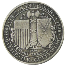 1/2 доллара (50 центов) 1936 года «75 лет Битве при Геттисберге» США — Копия (вид 2)