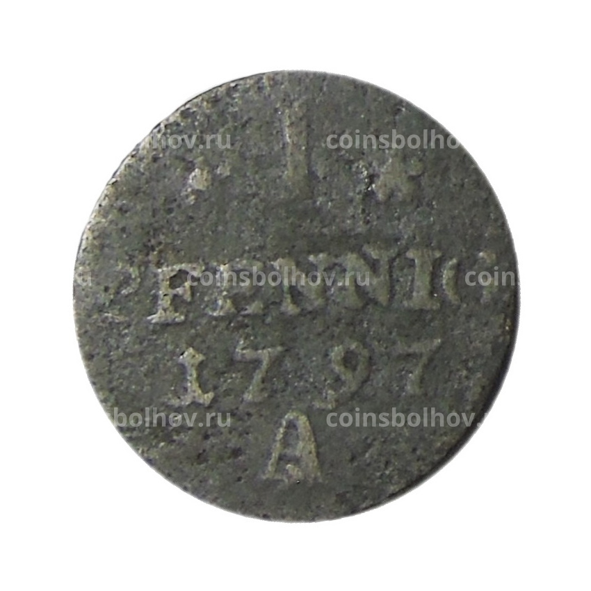 Монета 1 пфенниг 1797 года Германские государства — Пруссия