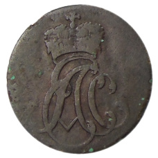 Монета 1 геллер 1758 года Германские государства — Саксен-Веймар — Эйзенах (реверс)