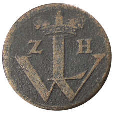 Монета 2 геллера 1755 года Германские государства — Гессен-Кассель (реверс)