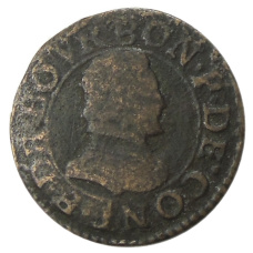 Монета 2 денье турнуа Франция (аверс)