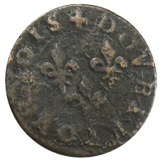 Монета 2 денье турнуа Франция (реверс)