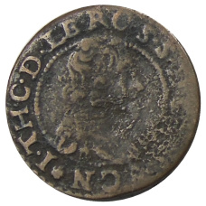 Монета 2 денье турнуа 1633 года Франция (аверс)