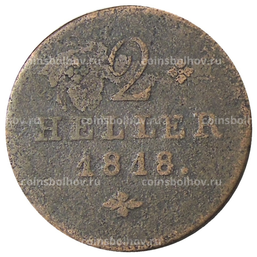 Монета 2 геллера 1818 года Германские государства — Гессен-Кссель