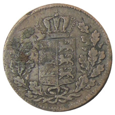 Монета 1/2 крейцера 1845 года Германские государства — (реверс)