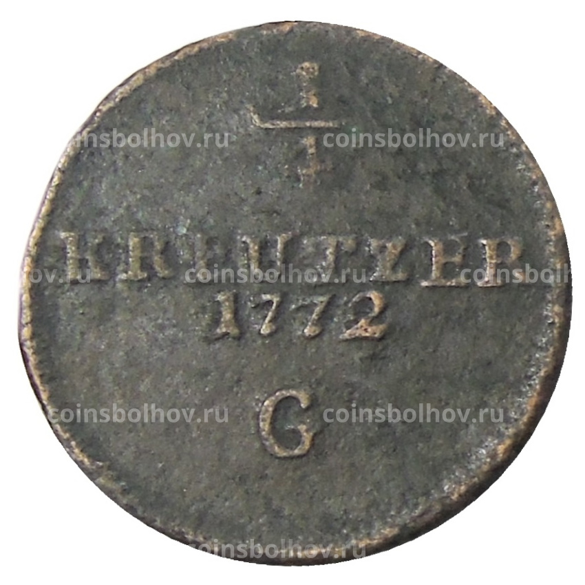 Монета 1/4 крейцера 1772 года G Германские государства — Бургау