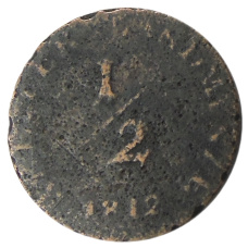 Монета 1/2 крейцера 1812 года Германские государства Саксен -Мейнинген (аверс)