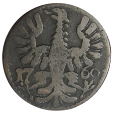 Монета 12 геллеров 1760 года Германские государства — Ахен (реверс)