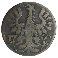 Монета 12 геллеров 1760 года Германские государства — Ахен (реверс)