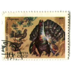 Марка Заповедник «Столбы» — Глухарь 1975 год