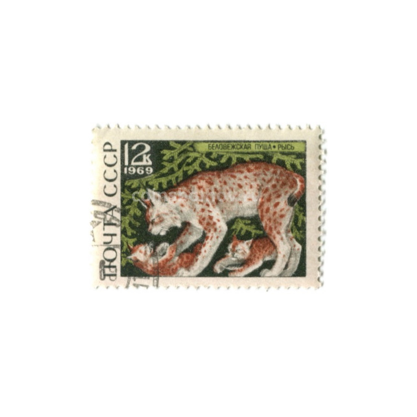 Марка «Беловежская пуща — Рысь» 1969 год