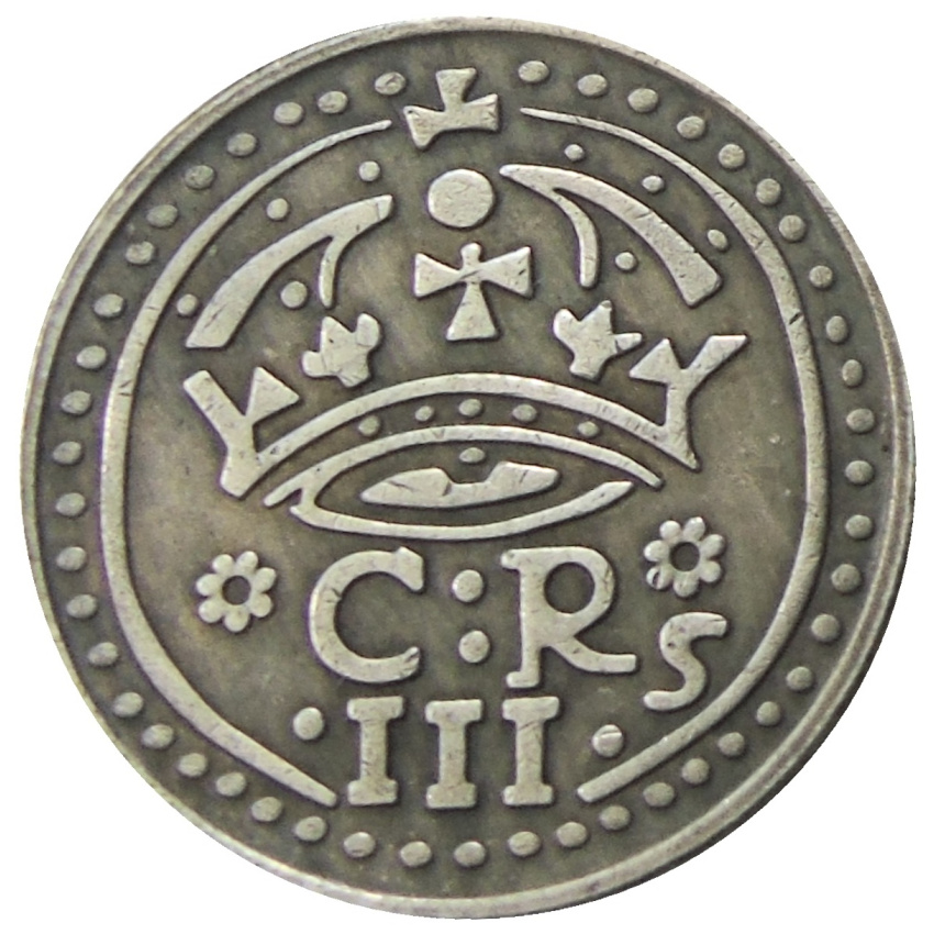 3 гроша 1645 года Польша — Копия