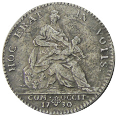 Медаль  Король Людовик XV и Королева Мария Лещинская 1730 года Франция — Копия (вид 2)