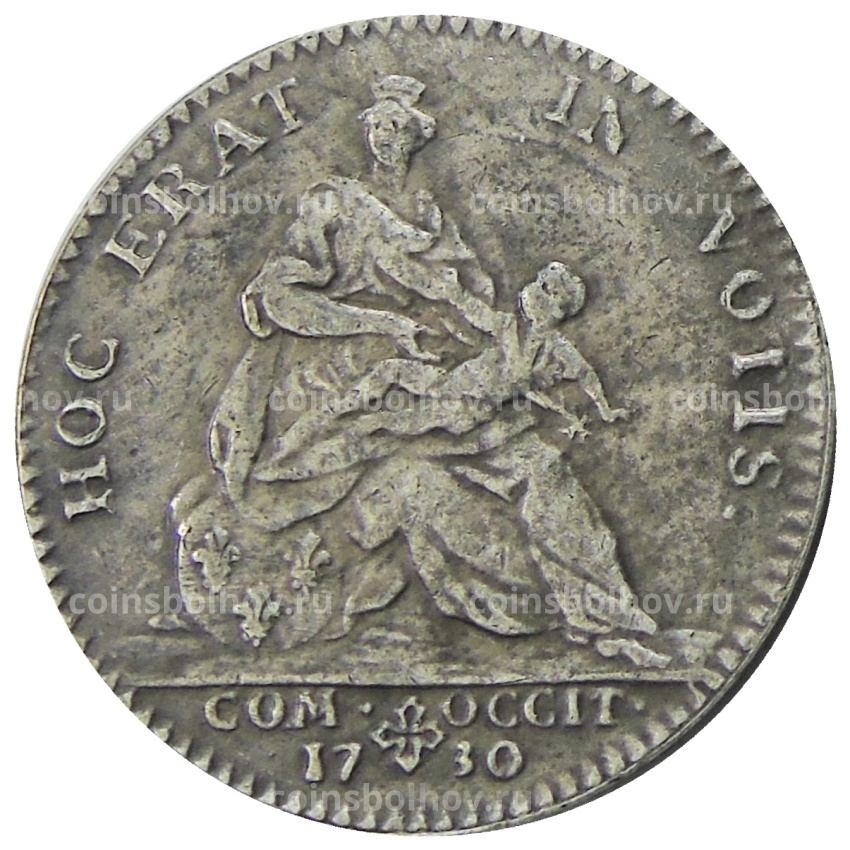 Медаль  Король Людовик XV и Королева Мария Лещинская 1730 года Франция — Копия (вид 2)