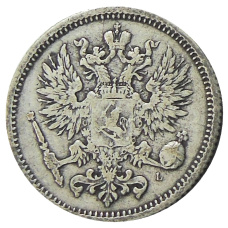 Монета 50 пенни 1890 года Русская Финляндия (реверс)