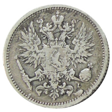 Монета 50 пенни 1891 года Русская Финляндия (реверс)