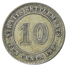 Монета 10 центов 1927 года Стрейтс Сетлментс (аверс)