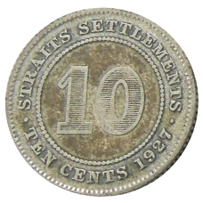 Монета 10 центов 1927 года Стрейтс Сетлментс (аверс)