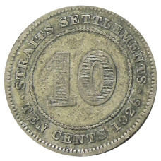 Монета 10 центов 1926 года Стрейтс Сетлментс (аверс)