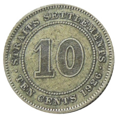 Монета 10 центов 1926 года Стрейтс Сетлментс (аверс)