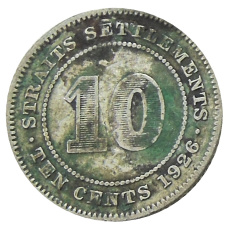 Монета 10 центов 1926 года Стрейтс Сетлментс (аверс)