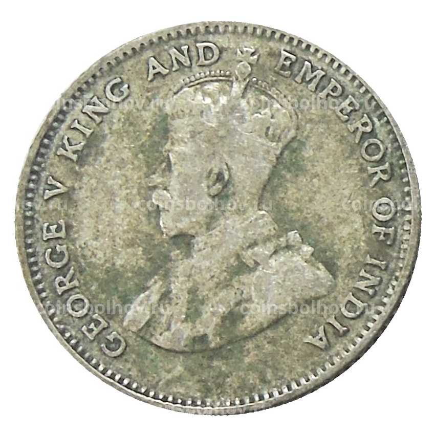 Монета 10 центов 1927 года Стрейтс Сетлментс (вид 2)