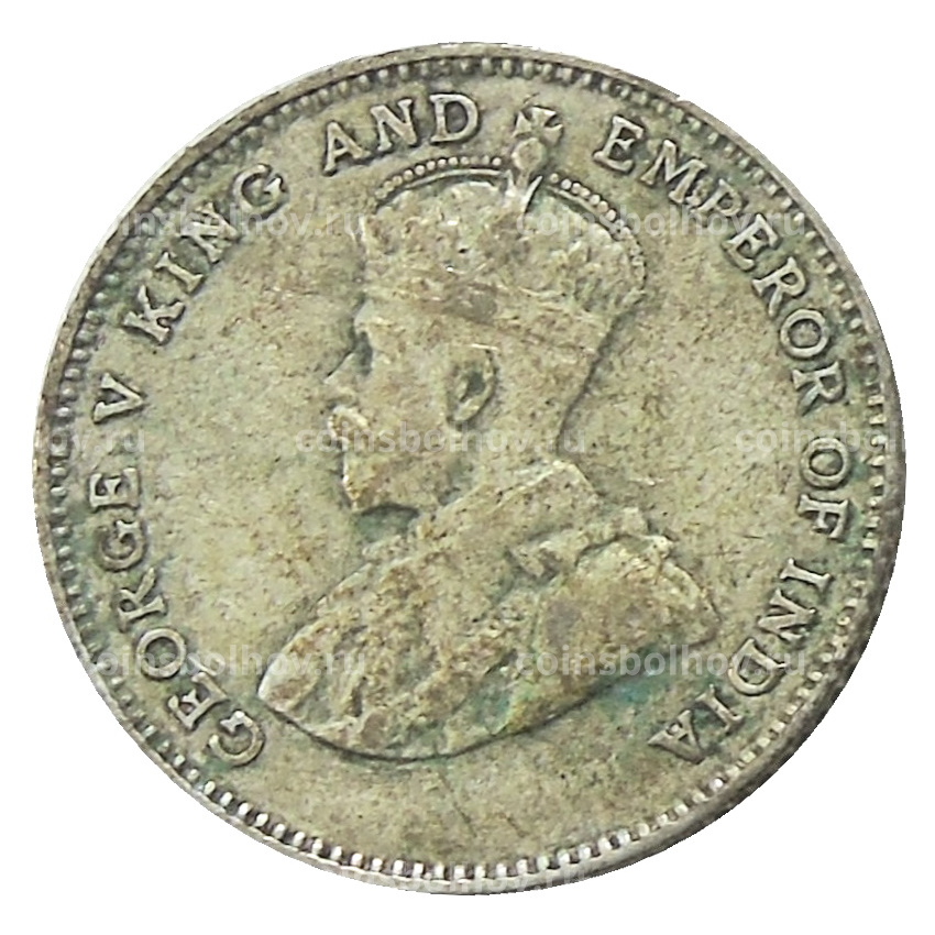Монета 10 центов 1927 года Стрейтс Сетлментс (вид 2)