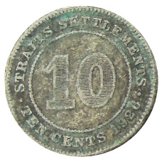 Монета 10 центов 1926 года Стрейтс Сетлментс (аверс)