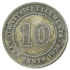Монета 10 центов 1926 года Стрейтс Сетлментс (аверс)