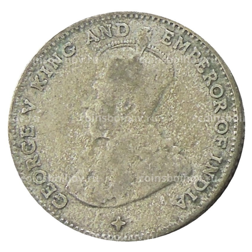 Монета 10 центов 1918 года Стрейтс Сетлментс (вид 2)
