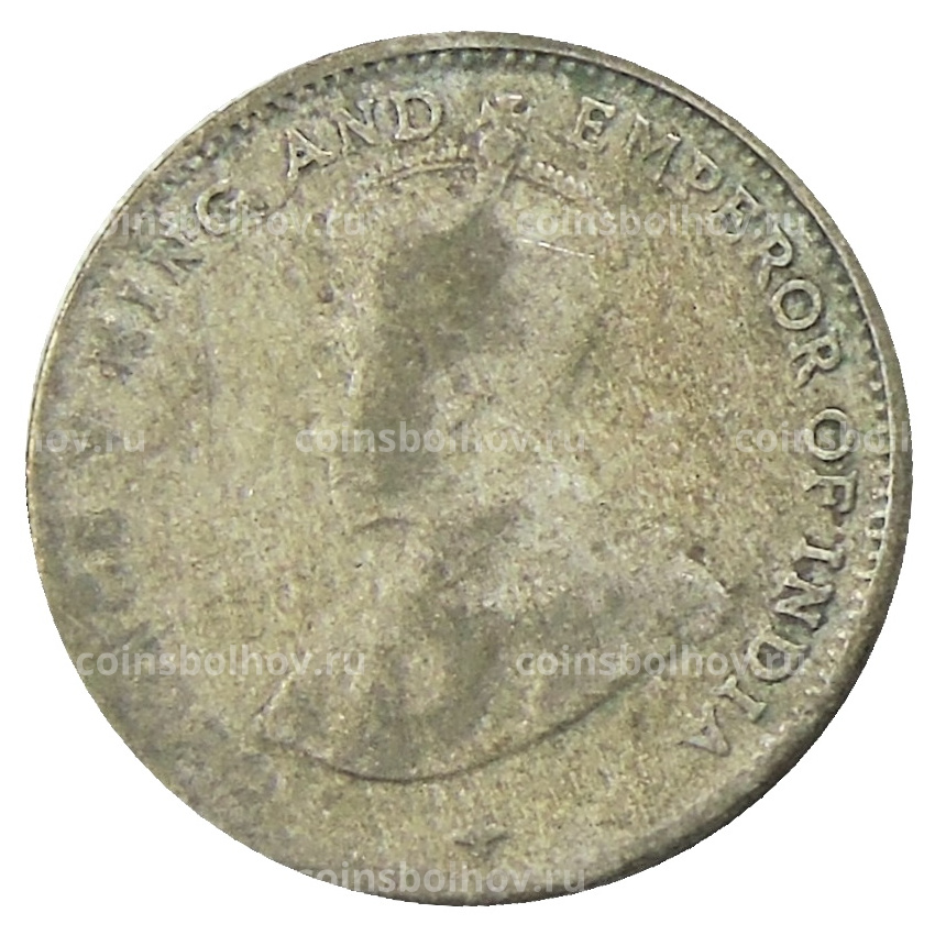 Монета 10 центов 1919 года Стрейтс Сетлментс (вид 2)