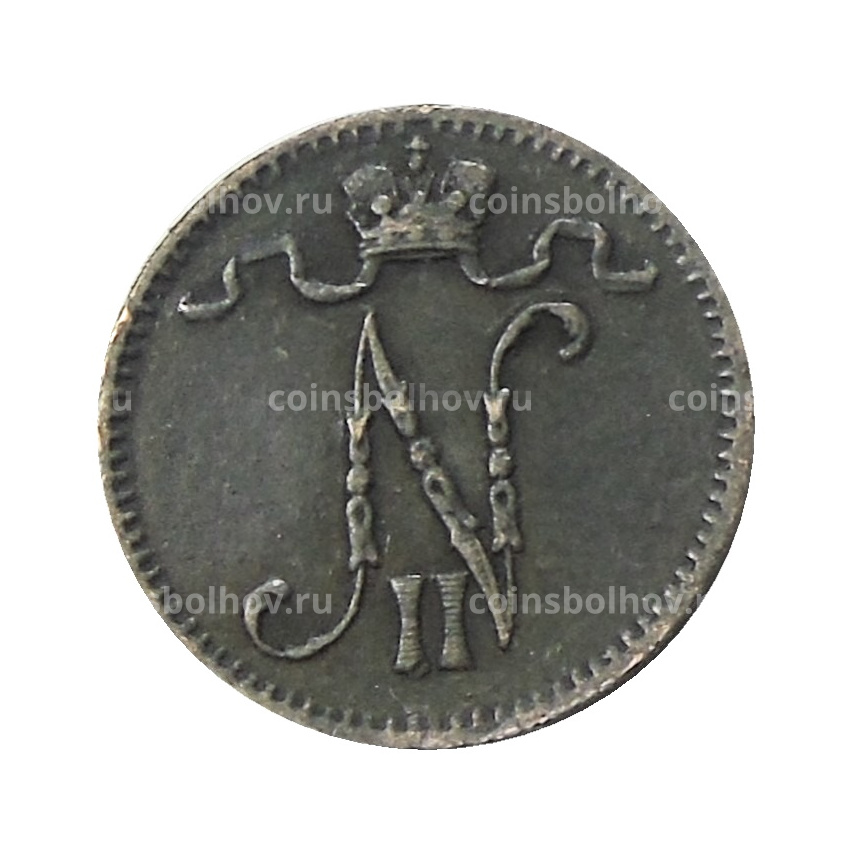 Монета 1 пенни 1900 года Русская Финляндия (вид 2)