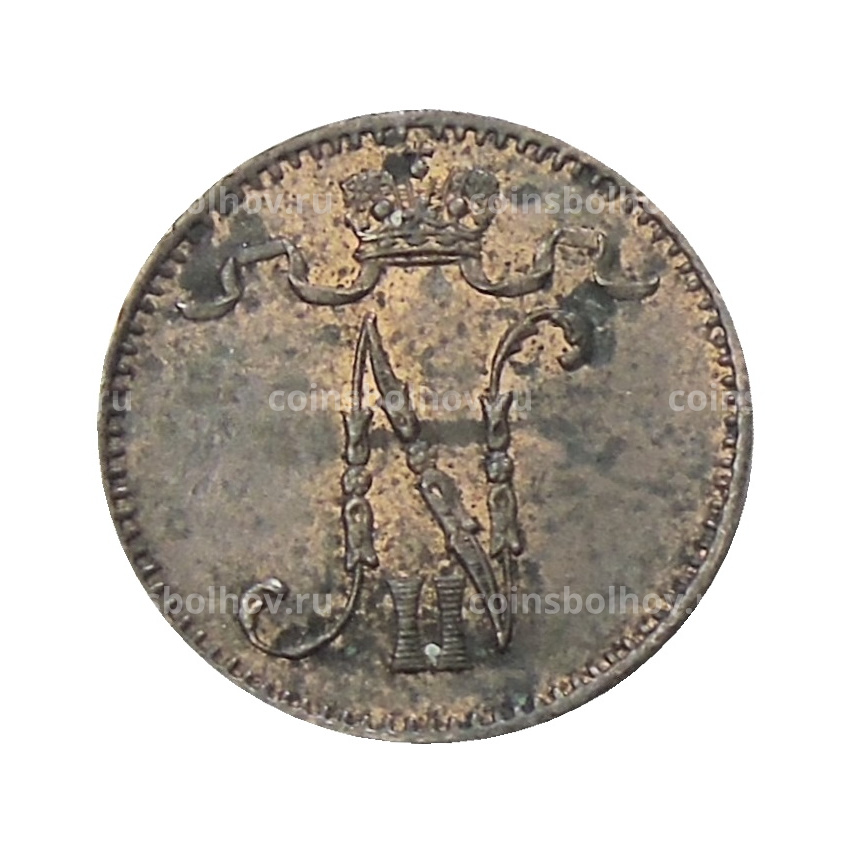 Монета 1 пенни 1901 года Русская Финляндия (вид 2)