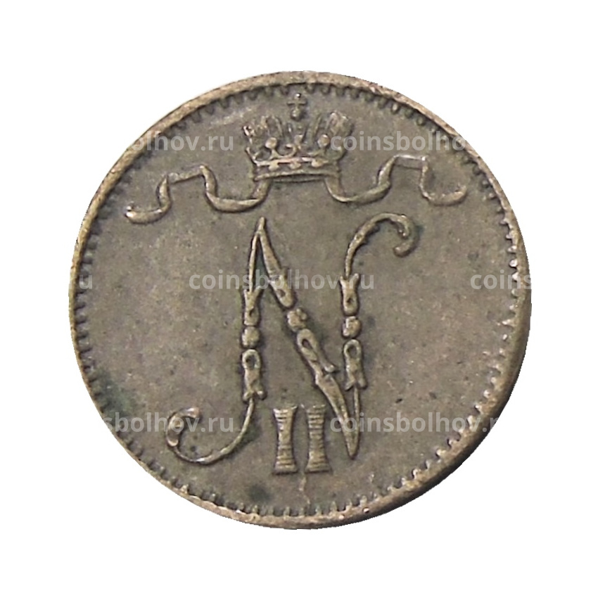 Монета 1 пенни 1909 года Русская Финляндия (вид 2)