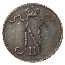 Монета 1 пенни 1911 года Русская Финляндия (реверс)