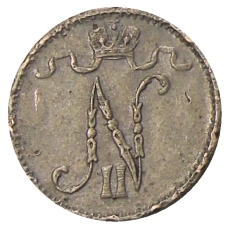 Монета 1 пенни 1911 года Русская Финляндия (реверс)