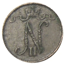 Монета 1 пенни 1911 года Русская Финляндия (реверс)