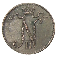 Монета 1 пенни 1912 года Русская Финляндия (реверс)